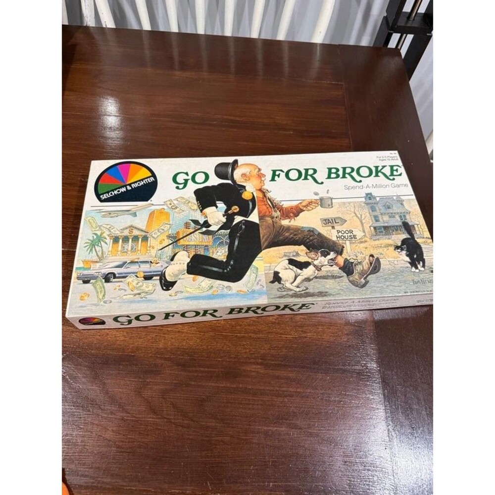 Vintage 1985 -Go For Broke Board Game By Selchow & Righter